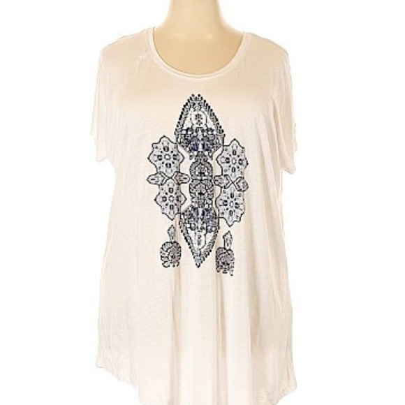 Blue Batik Print Tee - Picture 1 of 2